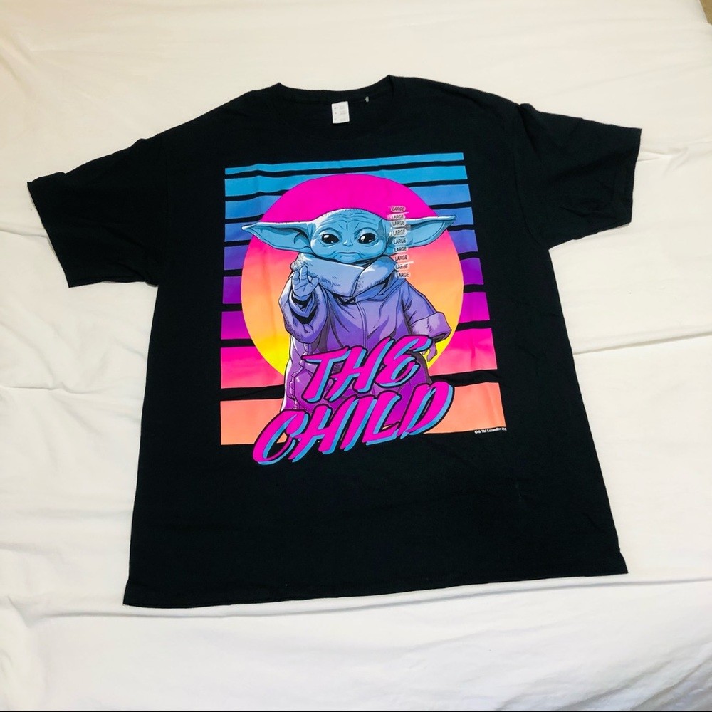 Baby Yoda Star Wars Black Shirt Size L